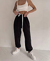 Женские спортивные штаны джоггеры с широкой веревкой (черные, серые, бежевые, голубые, трава) в размерах
