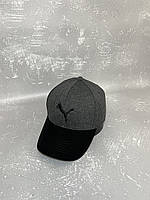 Черно-серая кепка с вышивкой Puma (пума) трикотажна