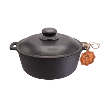 Каструля чавунна лита 6л алюмінієва кришка Т404С2 Майстерня