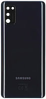 Задняя крышка Samsung A415 Galaxy A41 черная Prism Crush Black оригинал + стекло камеры