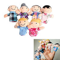 6x Мягкая игрушка на палец, семейка, кукольный театр MNB