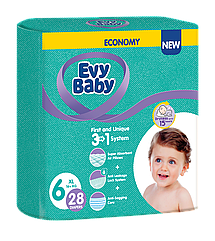 Evy baby підгузки дитячі XL elastic twin 6 (16+ кг) 28 шт