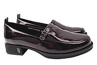 Туфлі жіночі з натуральної лакової шкіри на низькому ходу Темно-фіолетовий Polann 154-21DTC 37 z16-2024