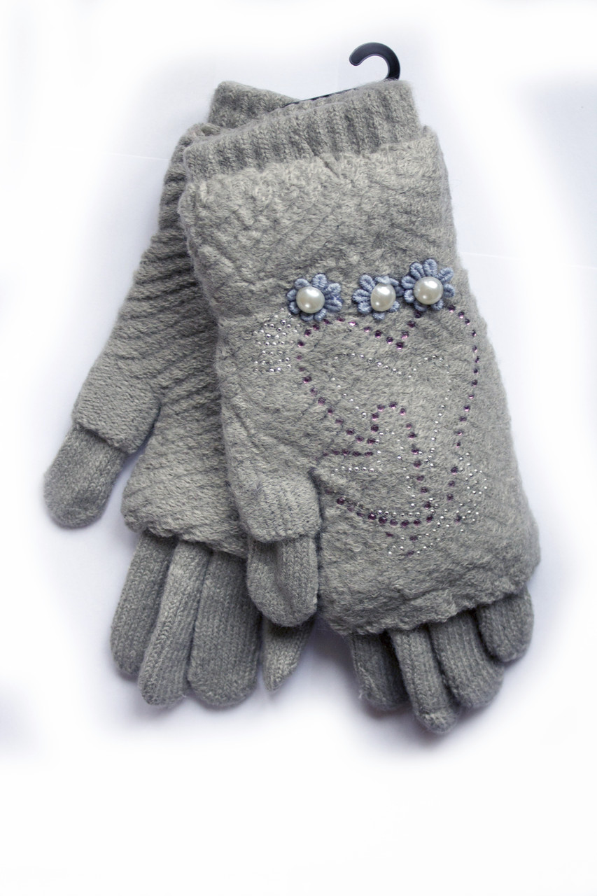 Женские вязаные перчатки - фото 2 - id-p406074177