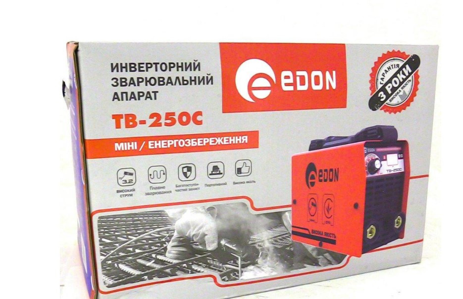 Мощный сварочный аппарат (сварка) Edon TB-250C (3.9 кВт, 250 А, 1.6-4мм электрод) TOP - фото 7 - id-p2191618385