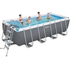 Каркасний басейн Bestway 56671-1, 488 х 244 х 122 см (драбина, тент)
