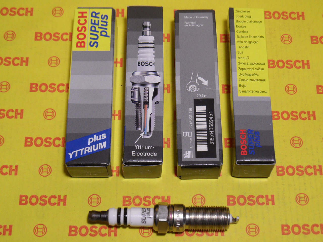 Свічки запалювання BOSCH, HR7MPP+, +17, 1.0, Super +, 0242235746, 0 242 235 746, 