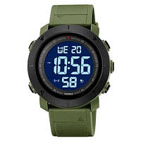 WER Часы наручные мужские SKMEI 2122AGWT ARMY GREEN-WHITE. QZ-421 Цвет: зеленый