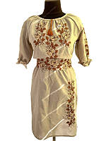 Лляна сукня з вишитим орнаментом "Витонченість панянки"