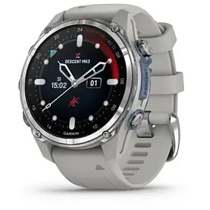 Смарт-годинник Garmin Descent Mk3 43 mm Stainless Steel with Fog Gray Silicone Band (010-02753-04/03)