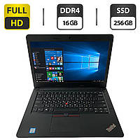 Ноутбук Б-клас Lenovo ThinkPad E470/ 14" (1920x1080)/ Core i5-7200U/ 16 GB RAM/ 256 GB SSD/ HD 620