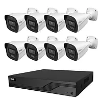 Комплект IP-відеонагляду на 8 камер TVT IP-Video Kit 8x4Mp (B) PoE: 8 циліндричних 4Mp відеокамер + 8-канальний 6Mp