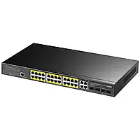 PoE-комутатор 29-портовий керований L2 Cudy GS2028PS4-300W гігабітний з 24 портами PoE, 300W (73-00540)