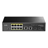 PoE-комутатор 12-портовий некерований Cudy GS1010PS2 гігабітний з 8 портами PoE+, 120W (73-00541)