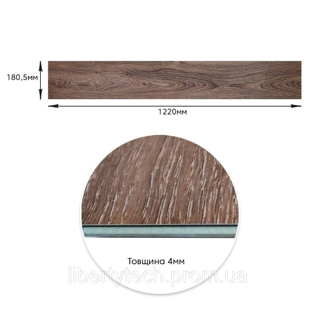 Ламинат SW ProFloor SPC дуб темно-коричневый 185х1220х4мм/0.3 (D) SW-00001485 (цена за 1шт) - фото 4 - id-p2095055854