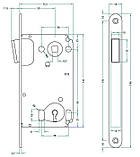 Замок магнітний Bonaiti S359 PC 18х196мм хром полірований 8мм, фото 2