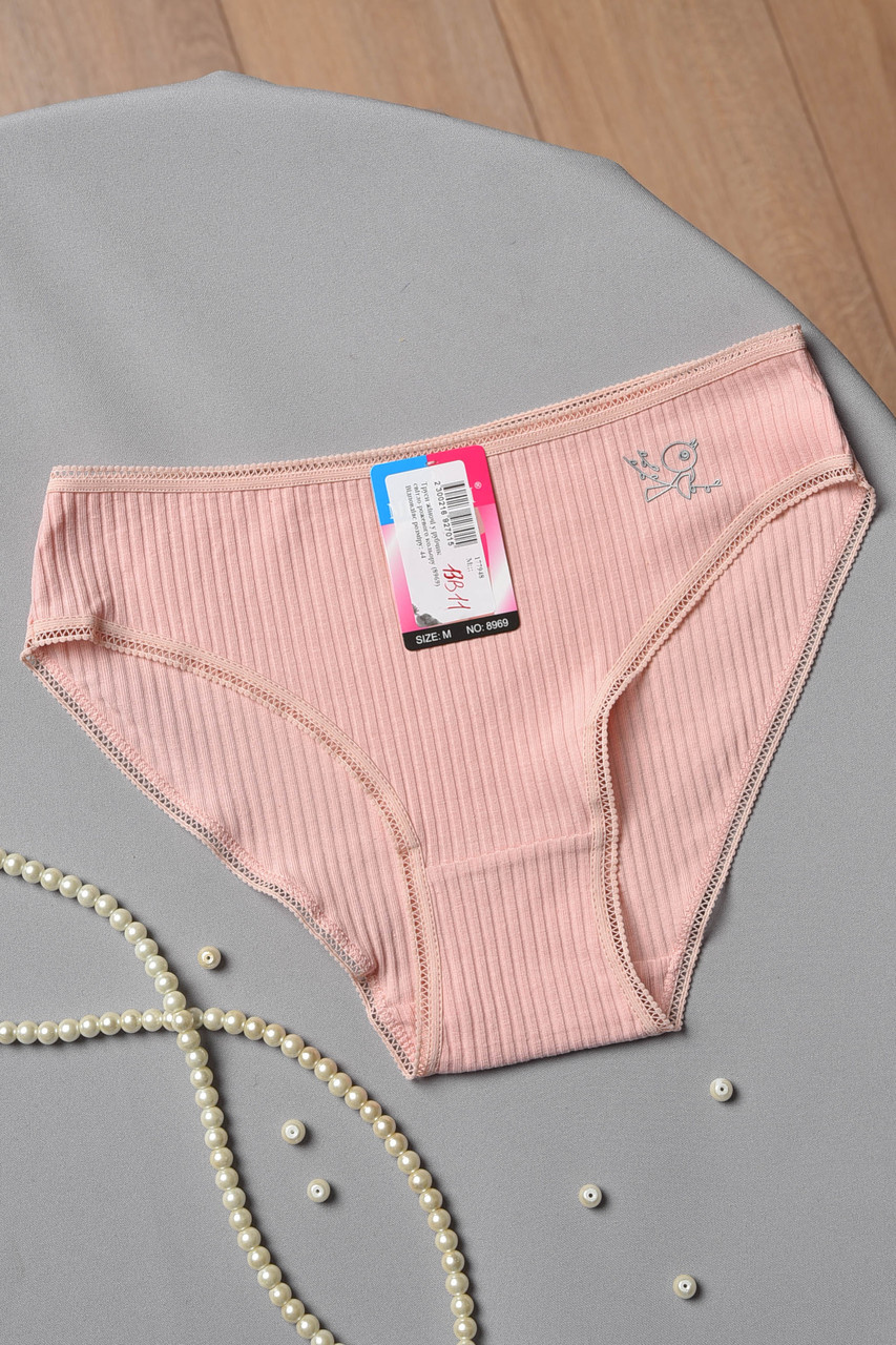 Труси жіночі у рубчик свiтло-рожевого кольору р.M 177948S, фото 1
