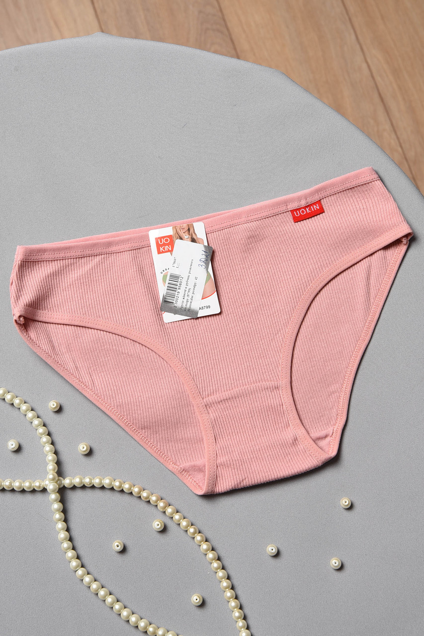 Труси жіночі в рубчик рожевого кольору 178607S, фото 1