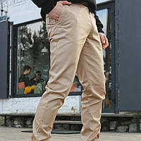 Спортивные штаны мужские карго Intruder бежевые / Эластичные брюки с карманами / Осенние штаны для мужчин