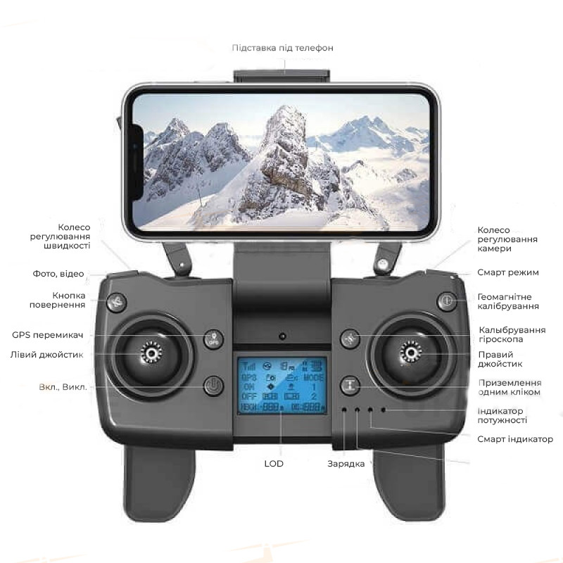 Квадрокоптер с камерой LYZRC L900 PRO дрон с 4K HD, GPS, БК двиг. до 1200м, 28 хв. квадрокоптер скоростной - фото 3 - id-p2191677798