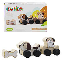 Деревянная игрушка Смышленые щенята Cubika (15443) AG, код: 8103768