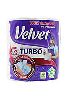 Бумажные полотенца Velvet Turbo трехслойные 1 рулон 340 отрывов ZR, код: 8308415