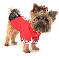 Рубашка Вышиванка для собак Zoo-hunt красная №1 29х46 см