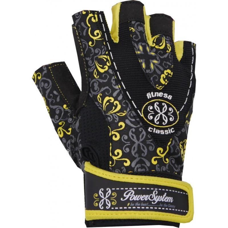 Жіночі рукавички для фітнесу та важкої атлетики Power System Classy PS-2910 S Чорно-жовтий z11-2024