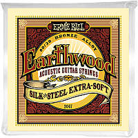 Струны для акустической гитары Ernie Ball 2047 Earthwood 80/20 Bronze Silk and Steel Extra Soft Acoustic