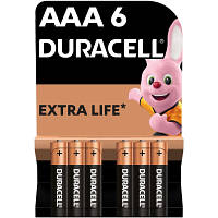 Батарейка Duracell AAA лужні 6 шт. в упаковці (5000394107472 / 81483511) o