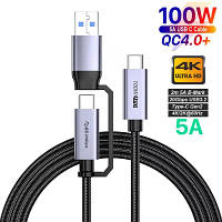 Дата кабель USB-C to USB-C 2.0m USB 3.2 Pulsing Fast Charging 100W XoKo (XK-SC-3-100W) o