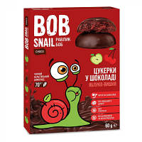 Цукерка Bob Snail Равлик Боб яблучно-вишневий у чорному шоколаді 60 г (4820219341338) o