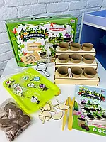 Дитячий набір ботанічні експерименти Наукові ігри набір дослідів Fun Game, підставка, ґрунт, насіння, пляшечка з розпилювачем