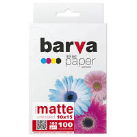 Фотобумага Barva 10x15, 180 g/m2, matt, 100арк (A180-255) o