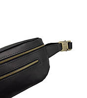 Чёрная сумка на пояс из натуральной винтажной кожи Newery N40290KA хорошее качество