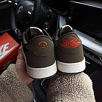 Чоловічі кросівки Nike Air Jordan 1 Retro Low x Travis Scott "Cactus Jack" коричневі хорошее качество Размер