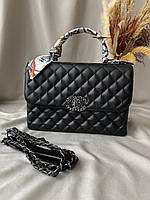 Chanel Black Silver 26x20x12 женские сумочки и клатчи хорошее качество