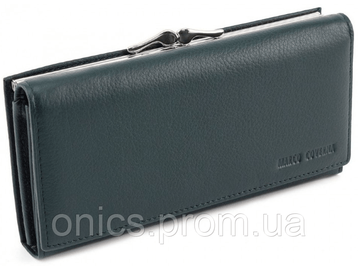 Зелёный кожаный кошелёк Marco coverna MC-1412-7 хорошее качество - фото 2 - id-p2191783036