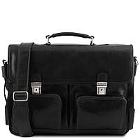 Мужской портфель сумка с передними карманами Ventimiglia Tuscany TL142069 (Черный) хорошее качество
