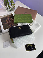 Gucci Marmont Zipper Wallet Black/Gold 20 х 10 х 3 см хорошее качество