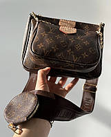 Louis Vuitton Pochette Multi Brown Leather 23х16х5 женские сумочки и клатчи хорошее качество