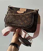 Louis Vuitton Pochette Multi Brown Leather 23х16х5 женские сумочки и клатчи хорошее качество