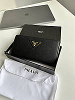 Prada Leather Round Zippy Long Wallet Nero Black 20 х 10 х 3 см женские сумочки и клатчи хорошее качество