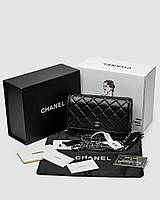 Chanel Classic Wallet on Chain Black/Silver 19 х 12 х 5 см женские сумочки и клатчи хорошее качество