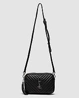 Saint Laurent Lou Quilted Camera Bag Black/Silver 22.5 x 16 x 7.5 см женские сумочки и клатчи хорошее качество
