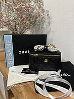 Chanel Classic black Lambskin Pearl Crush Vanity Bag (Без ручки) 17x10x8 женские сумочки и клатчи хорошее