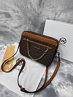 Michael Kors Jet Set Large Logo Crossbody Bag Brown Premium. 24х17х7 женские сумочки и клатчи хорошее качество