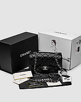 Chanel Classic 1.55 Small Single Flap in Black/Silver 20 х 12 х 6 см женские сумочки и клатчи хорошее