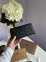 Coach Accordion Zip Long Wallet Embossed Black 20 х 10 х 3 см женские сумочки и клатчи хорошее качество