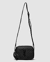 Saint Laurent Lou Quilted Camera Bag Black/Black 22.5 x 16 x 7.5 см женские сумочки и клатчи хорошее качество